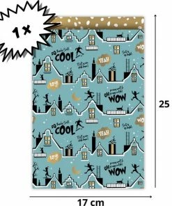 Korting 💯 Merkloos Sinterklaas Cadeaupapier Inpakpapier Roze Groen Blauw Goud | Stickers | Cadeautjes Meisje Jongen Leuk Inpakken 🎁 -A-journal shop 550x569 2