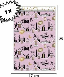 Korting 💯 Merkloos Sinterklaas Cadeaupapier Inpakpapier Roze Groen Blauw Goud | Stickers | Cadeautjes Meisje Jongen Leuk Inpakken 🎁 -A-journal shop 550x569 3