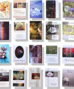 Korting 🛒 Cards & Crafts 20 Luxe Condoleance Wenskaarten Oprechte Deelneming - 17x12cm - Gevouwen Kaart Met Envelop 🛒