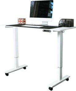 Korting 🎁 Tavaro Elektrisch Verstelbaar Bureau - Zit Sta Bureau - 120 X 60 CM - Wit - Nederlandse Handleiding - Game Bureau ⌛