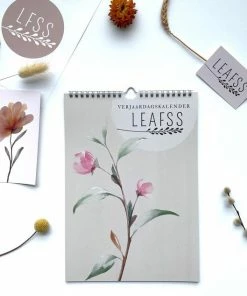 Hete verkoop ⭐ Leafss Verjaardagskalender - Aquarel Bloemen - Wandkalender A4 - Niet Jaargebonden 😀 -A-journal shop 550x634 1