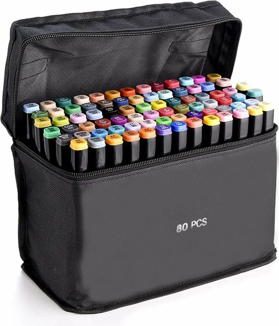 Gloednieuw 🌟 Discountershop Dubbelzijdige Markering 80 St Twinmarkers XXL-set - Stift Met 80 St Twin Tip Markeerstift Dual Tip Permanente Sketch Marker 80 Kleuren Voor Kunstenaars Volwassenen Kinderen Tekenen Schilderen Ambachten Hoeveelheid 80 Stuks ✨ 3 Gloednieuw 🌟 Discountershop Dubbelzijdige Markering 80 St Twinmarkers XXL-set - Stift Met 80 St Twin Tip Markeerstift Dual Tip Permanente Sketch Marker 80 Kleuren Voor Kunstenaars Volwassenen Kinderen Tekenen Schilderen Ambachten Hoeveelheid 80 Stuks ✨