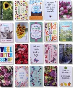 Aanbiedingen 😀 Cards & Crafts 20 Luxe Wenskaarten Beterschap Sterkte - 17x12cm - Gevouwen Kaarten Met Enveloppen 🛒