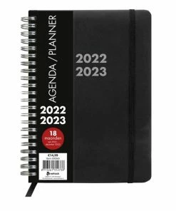 Uitgang 🎁 Verhaak Planner Agenda A5 - 2022-2023 - Luxe Met Spiraal - Zwart - 21 X 16 Cm - Inhoud 18 Maanden ✨