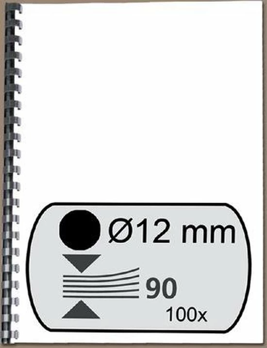 Gloednieuw π Fellowes Bindruggen 12 Mm Zwart, 100 Stuks π― 4 Gloednieuw π Fellowes Bindruggen 12 Mm Zwart, 100 Stuks π― - Afbeelding 2