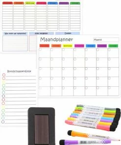Begroting 👏 Remitzy Magnetische Weekplanner Whiteboard Set - Planners Voor De Koelkast - Maandplanner - Familieplanner - Planbord - Gezinsplanner 🌟