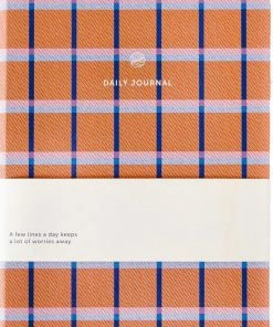 Flash-uitverkoop ⌛ A-journal Dagboek - Daily Journal - 5 Minuten Dagboek - Oranje Lila Blauwe Ruit ⌛
