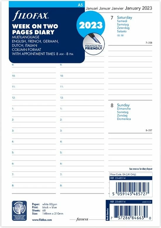 Goedkoopste π Filofax Agendavulling 1 Week 2 Pagina’s Agenda Met Afspraken In 5 Talen A5 2023 π 3 Goedkoopste π Filofax Agendavulling 1 Week 2 Pagina’s Agenda Met Afspraken In 5 Talen A5 2023 π