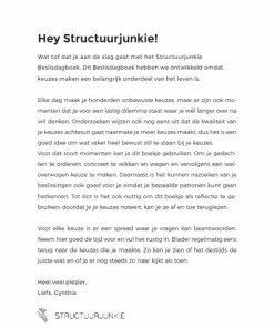 Nieuw 🤩 Cynthia Schultz Structuurjunkie Beslisdagboek - A5 🔔 -A-journal shop 550x794 5