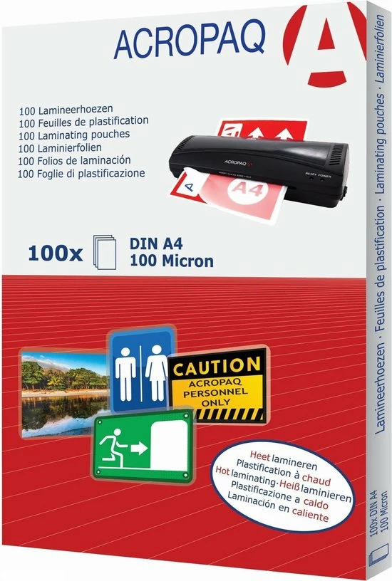 Goedkoop π ACROPAQ Lamineerhoezen A4, 100 Micron, 100 Stuks π 3 Goedkoop π ACROPAQ Lamineerhoezen A4, 100 Micron, 100 Stuks π